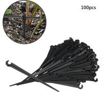 100pcs Fixed Stem Drip Irrigation Value Pack of Support Stakes for Flower Beds Herbs Garden (en anglais)