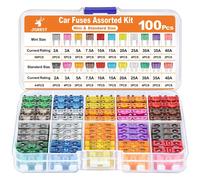 100pcs Fusible Voiture Set - 56 Mini Fusible Auto + 44 Moyenne Fusible Automobile + 1extracteur, Auto Fusible Pour Voiture/Rv/Camion/Moto (2a 3a 5a 7.5a 10a 15a 20a 25a 30a 35a 40a[Car4210656]