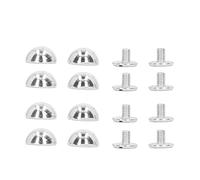 100Pcs Goujons à Tête Ronde, Rivets en Forme de Champignon de 10mm, Goujons à Tête Ronde, Rivets à Vis Rivets à Clous de Remplacement pour Ceinture de Sac à Main en Cuir(Argent)