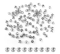 100pcs Grelot de Noël, Grelot Metal Grelot de Noël pour l'Artisanat Décoration Clochette pour la Maison de Vacances Noël Décoration de Fête de Festival Cadeaux Projet de Bricolage(Argent)