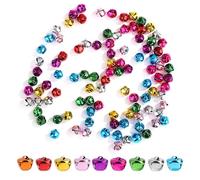 100pcs Grelots de Noël, 0,8cm Petites Cloches Jingle Bells pour Travaux Manuels Cloches Décoratives en Métal pour les Fêtes les Festivals les Boîtes Cadeaux les Décorations (Multicolore)