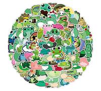100pcs Grenouille mignonne autocollants en vinyle pour bouteilles d'eau gobelet bagages planche à roulettes pare-chocs scrapbook tasse, autocollant cadeau pour enfants adolescents adultes