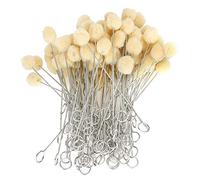100pcs Handle de Poignée Dauber en Laine, Bricolage Brosse à Balle de Colorant en Cuir avec Couleur Uniforme pour la Teinture en Cuir, Sceau de Liquide de Bord en Cuir