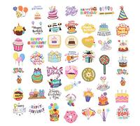100pcs Joyeux Anniversaire Stickers, Autocollants PVC Adhésifs Joyeux Anniversaire Fête Fournitures Anniversaire Scrapbook Autocollant Anniversaire