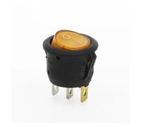 100Pcs KCD1 ON/OFF Round Rocker Switch LED illuminated Car Dashboard 12V NWPNLXEA(Gelb)