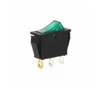 100Pcs KCD3 Rocker Switch ON-OFF 2 Position 3 Pin Electrical equipment With Light Power Switch 16A 250VAC/ 20A 125VAC NWPNLXEA(Green)