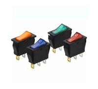 100Pcs KCD3 Rocker Switch ON-OFF 2 Position 3 Pin Electrical equipment With Light Power Switch 16A 250VAC/ 20A 125VAC NWPNLXEA(Mixed 100Pcs)