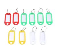 100PCS Key Plates Can Be Written On Fob Ring For Writing On Label Keychain Baggage Tag ID Name Tags With Split pour Clefs, Bagages ou Bureau(Colorful)