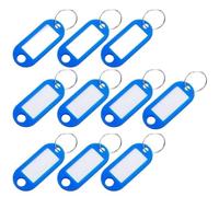 100PCS Key Plates Can Be Written On Fob Ring For Writing On Label Keychain Baggage Tag ID Name Tags With Split pour Clefs, Bagages ou Bureau(Blue)