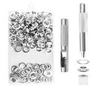 100PCS Kit de Grommets Eyelets, Oeillets Pour Baches, Oeillet Couture, Convient Pour Les Bâches Tente Toile Chaussures Ceinture Chapeau Sangle Parachute 3 Outils