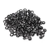 100pcs laveuses Kit œillet de l'œillette en laiton, coiffure en laiton Rivets œillets Gommet pour les chaussures de ceinture sac en cuir artisanat 5 mm (Argent noir)
