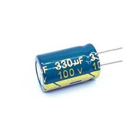 100pcs/lot high frequency low impedance 100v 330UF aluminum electrolytic capacitor size 13 * 20 330UF 20% AUOQKQUT