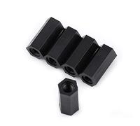100Pcs M3 Filetage Femelle Nylon Hex Entretoise Pilier Noir Colonne d'Isolation Double en Nylon (M3*10)
