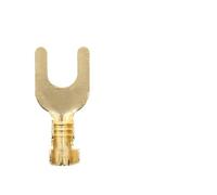 100Pcs M3 M4 M5 M6 Brass Fork Spade U-Type Non-Insulated Wire Connector Electrical Crimp Ground Terminal 0.5-2.5mm(M5)