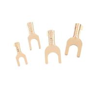 100Pcs M3 M4 M5 M6 Brass Fork Spade U-Type Non-Insulated Wire Connector Electrical Crimp Ground Terminal 0.5-2.5mm 3.2-6.2mm(M5)