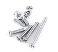 100pcs M3 Vis Cylindriques à Tête Plate Vis à Tête Fraisée Vis Mécaniques Boulon en Acier Inoxydable SS304 (6mm)