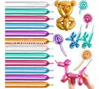 100pcs Magiques Ballons Métalliques, Multicolores Long 260Q pour Anniversaire Enfant, Fêtes, Mariages, Activité De Jeu De Clown, Bricolage à Modeler