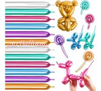 100Pcs Magiques Ballons Métalliques, Multicolores Long 260Q Pour Anniversaire Enfant, Fêtes, Mariages, Activité De Jeu De Clown, Bricolage À Modeler