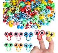 100pcs Marionnettes à Doigts, Oeil Doigt Marionnette, Jouet éducatif Doigt, Bagues Marionnettes pour Halloween Enfants Pâques Party (Multicolore)