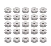 100pcs métal bobines de machine à coudre, taille de canettes en aluminium pour broderie plate accessoires de remplacement de machine à coudre de voiture(Flat Lock Core)