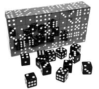 100pcs Mini Ensemble de dés, 0,2 Pouce Acrylique Mini dés avec des Points Blancs, Un Petit Ensemble de dés Portable pour Le Jeu de société, l'enseignement des mathématiques et des faveurs de fête