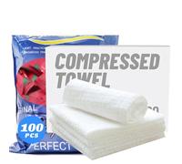 (100PCS) Mini Serviette, Serviette de Camping, Visage jetable de Tissu, Serviette de Visage compressée, Emballage Individuel, Voyage Portable/Maison/activités de Plein air