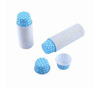 100pcs Moules Papier pour Cupcakes, Caissettes à Muffins, Résistantes Haute Température, Multicolore - Sans Graisse, Adaptées Four et - ondes, Idéales Fêtes et Mariages (pois bleus)