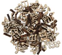 100pcs Music Notes Découpes en bois inachevé durable robuste mode de polissage Vintage Musical Note morceaux de bois