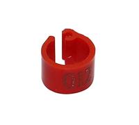 100pcs No.001-100 Bague d'oiseau Bague 6mm Plastique Digital Markup Parrot Pigeons Anneau d'entraînement oiseau, rouge