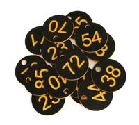 100PCS Number Tags 1-100 Numbered Labeling With Hole Easy Fastened Plastic For Key Identification Pour Sac Casier(Black)