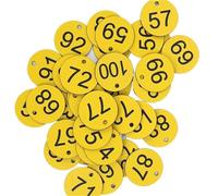 100pcs Numbered Sign Labels Beehive Tags Bee Box Mark Beekeeping Supply Garden Tool Set Number Plate For Restaurant de voyage(Yellow)