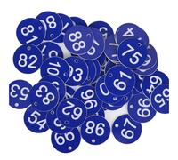 100pcs Numbered Sign Labels Beehive Tags Bee Box Mark Beekeeping Supply Garden Tool Set Number Plate For Restaurant de voyage(DEEP BLUE)