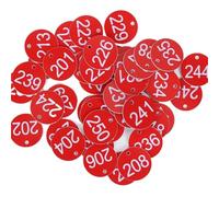 100pcs Numbered Sign Labels Beehive Tags Bee Box Mark Beekeeping Supply Garden Tool Set Number Plate For Restaurant Pour Sac Casier(Red)