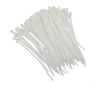 100PCS Nylon Cable Ties 150mm Screw Hole Mount(White)
