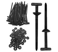 100pcs nylon universal1 cable tie buckle, Heavy Duty Self-Locking zip tie buckle, UV Resistant Black cable ties Tool Accessory for Car Daily Repair, Bumper Retainer Clips