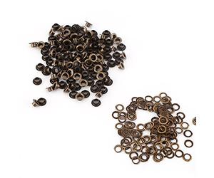 100Pcs OeIllets à œIllets, œIllets en Métal de 4mm/5mm/6mm avec Rondelles pour La Couture Artisanale du Cuir(6mm)