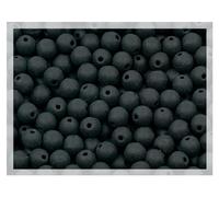 100pcs of 4 mm round pressed Druck glass beads, small beads for stringing, big pack Jet Black Matte