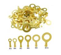 100PCS Open Barrel Wire Crimp Copper Terminal Connerctor- Non-Insulated Ring Lugs Crimp Cable Connector NWPNLXEA(M4)