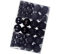 100pcs Ornements de sph?re de No?l D?corations d'arbre Boule suspendue pour la d?coration de mariage de vacances Noir