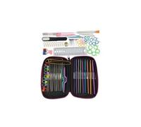 100pcs outil à tricoter chandail aiguille en acier inoxydable ensemble de crochet aluminium - multicolore