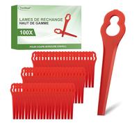 100Pcs PA6 Lames compatible pour Einhell Coupe-Bordures GE-CT 18 Li, GC-CT 18/24 Li, BG-CT 18 Li, RG-CT 18 Li,Lames de Rechange Plastique compatible pour Einhell sans Fil