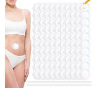 100pcs Pack d'Huile de Ricin pour Nombril, Patchs Jetables à Base d'Huile de Ricin Tampons en Tissu Spunlace Hautement Absorbant Couverture Organique Autocollante Compresse(Huile Non Incluse)