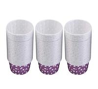 100PCS Papier de Doublures de Petit Gâteau Moules à Gâteau Résistants à La Chaleur Ronds de Tasses de La Catégorie Comestible Muffin Cases(point violet)