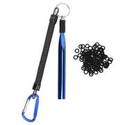100pcs pêche O Anneaux avec Wacky Rig Outil, Doux appâts Anneau de pêche Accessoires en Alliage Aluminium Wacky WormRig Kit avec D Boucle pour Eau salée Eau Douce (Bleu)