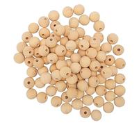 100pcs Perles D'espacement en Bois Non Finies, Perles D'espacement Rondes en Bois en Vrac en Non Finies en Rondes en Vrac en pour L'artisanat