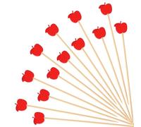 100pcs Pics à Cocktail de Pomme Rouge, 12,5cm Long Jolis Pics Apéritif de Pomme pour Décoration Fêtes Thanksgiving et Fêtes sur le Thème Automne