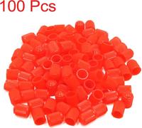 100pcs Plastique Rouge Queue soupape air Pneu Jantes Cap Cache-poussière pour Voiture