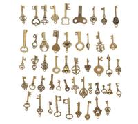 100Pcs Porte-clés, Clé Squelette Décor Vintage Mixte Style Antique Bronze Laiton Antique Bronze Clé Charmes Antique Bronze Clé Décoration