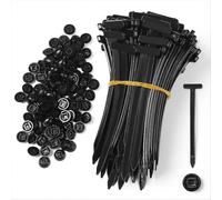 100Pcs PP Universal Cable Tie Buckle PP Zip Ties Double Sided Buckle & Button Design for Car Daily