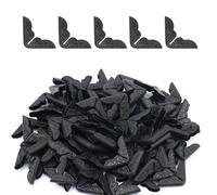 100pcs Protecteurs de Coin de Livre Métal, Vintage Couvre-Coins de Livre Décoratif Protecteur de Bord de Livre de Poche pour Album Photo Cahier Album Menu Dossier de Fichiers (Noir)